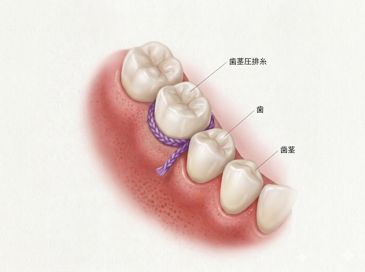 歯茎圧排を用いた正確な補綴物の作製